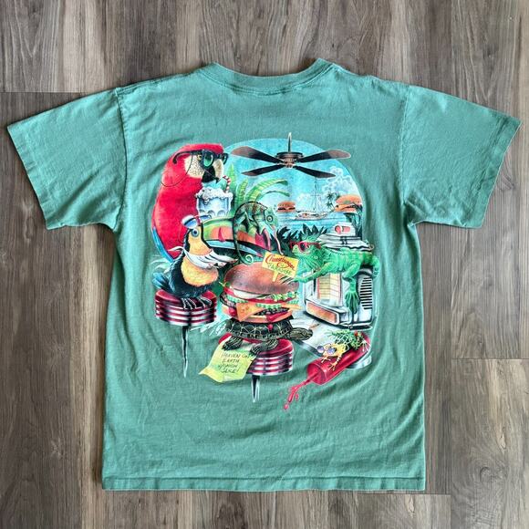 Vintage Caribbean Soul T-Shirt Men’s Size L 1995 Single Cheeseburger In Paradise - Picture 1 of 7
